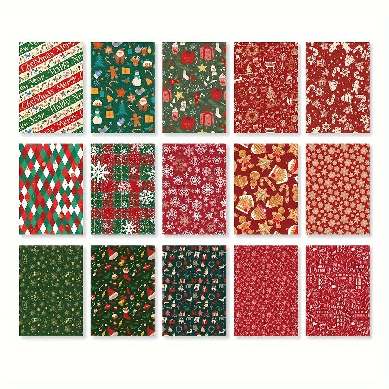 30 Pcs Christmas Paper Retro Decoration Collage 9.3x9.5In Notebook Journal