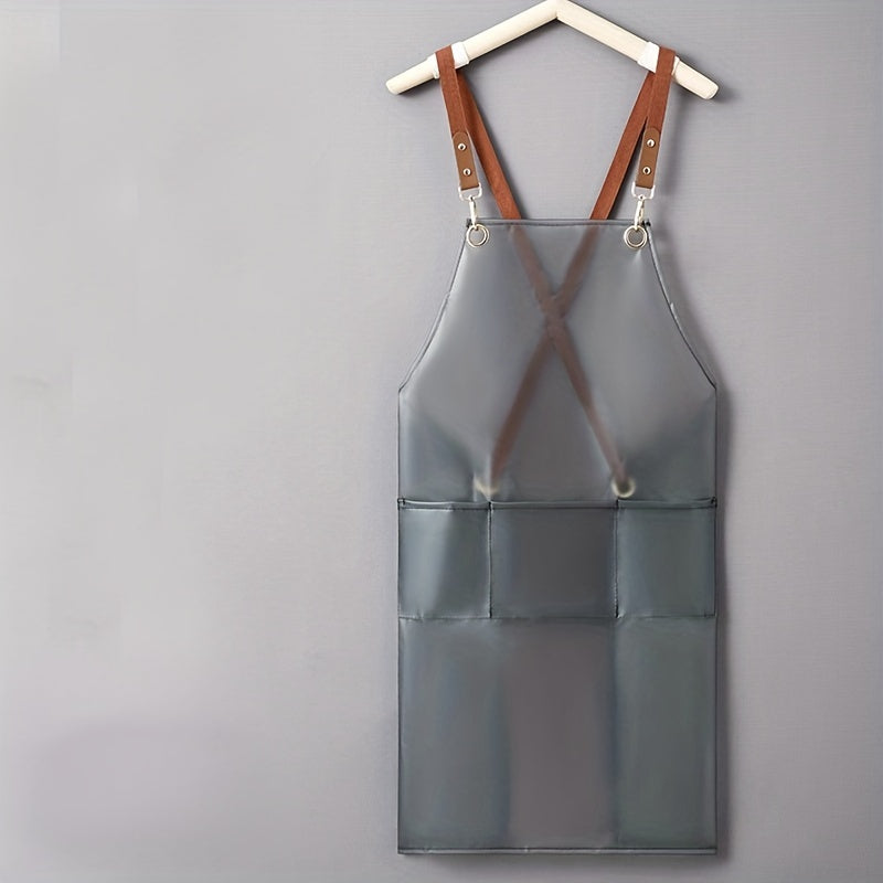 TPU Transparent Apron with Pockets & Stain Resistant Halter Apron