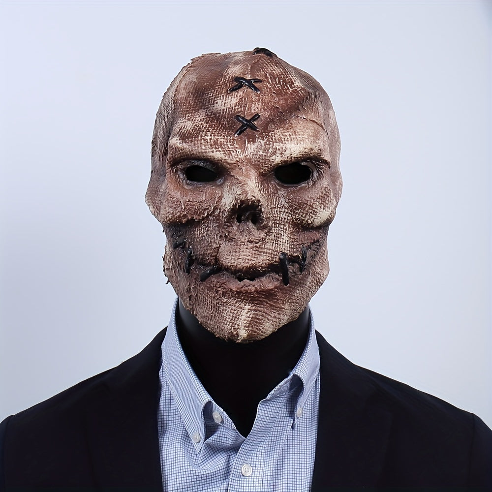 Burlap Skull Mask Latex Halloween Cosplay Costume Horrible Head Full Face