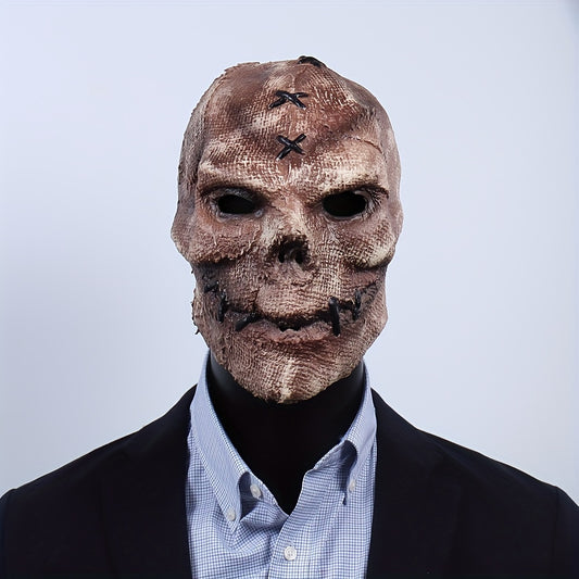 Burlap Skull Mask Latex Halloween Cosplay Costume Horrible Head Full Face