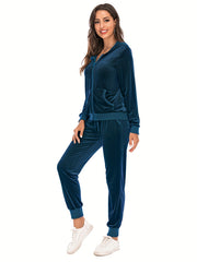 Women's Zip Up Hooded Top & Jogging Pants Lounge Set