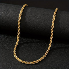 Stainless Steel Twist Chain Necklace Unisex Neck Jewelry