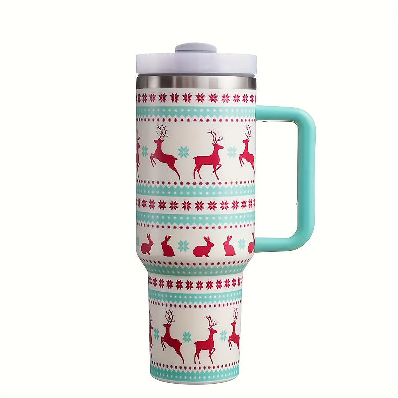 40oz Stainless Steel Double Wall Tumbler With Lid Handle