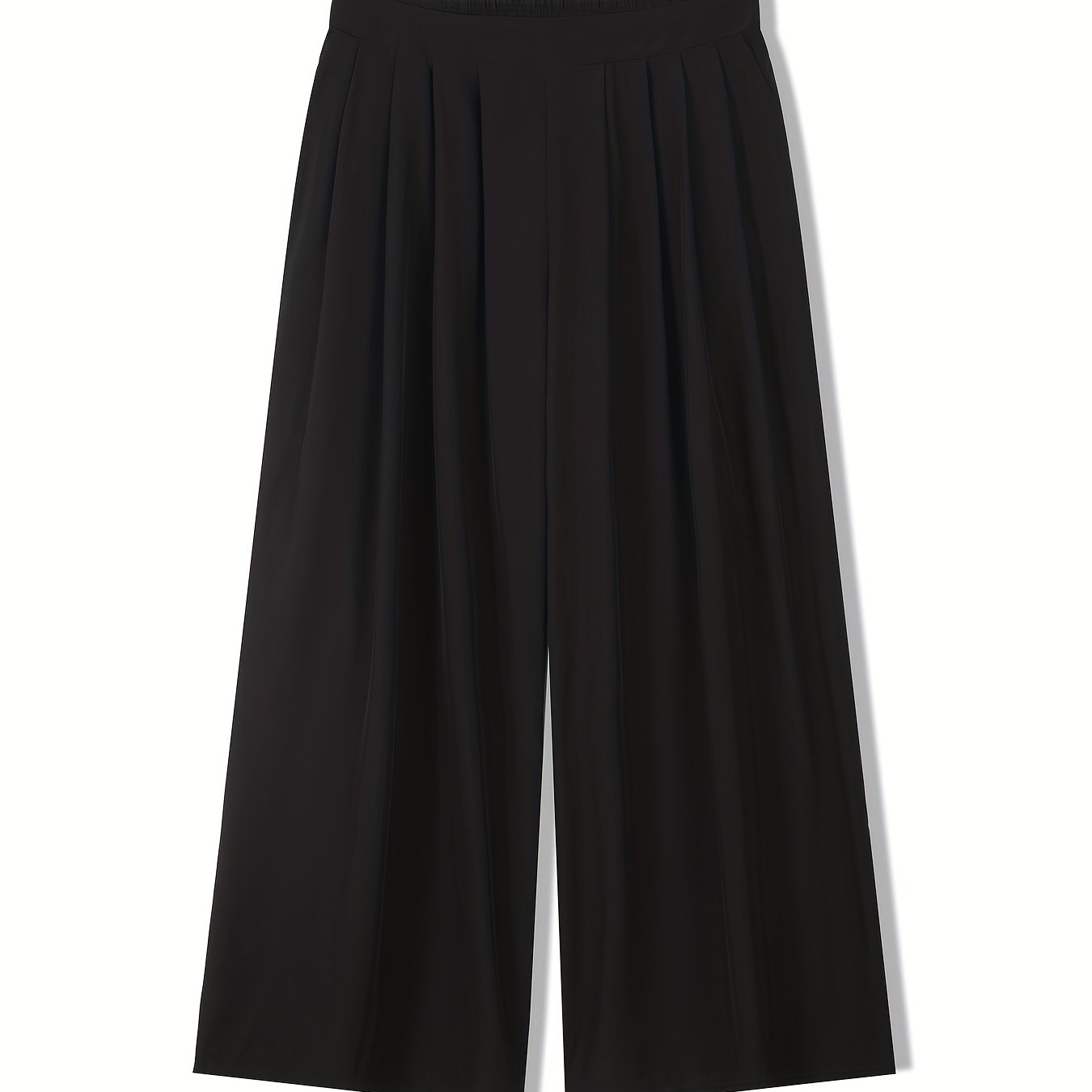 Wide Leg Ruched Trousers With Pockets