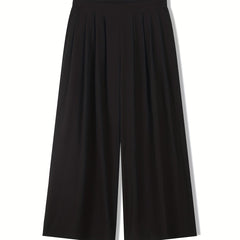  Wide Leg Ruched Trousers With Pockets