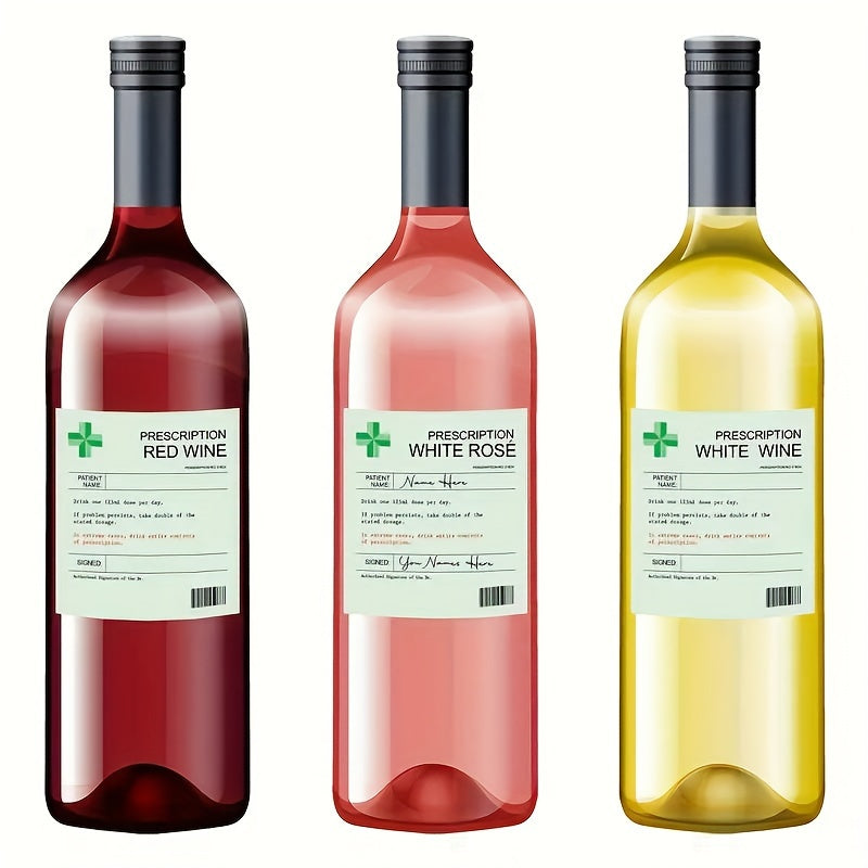 6pcs Funny Prescription Wine Labels Holiday Party Decorations