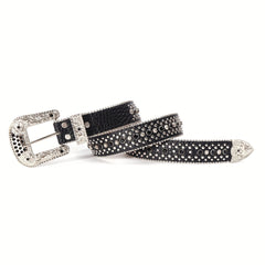 Rhinestone Belt Western Cowboy Cowgirl PU Leather Crystal Studded Strap