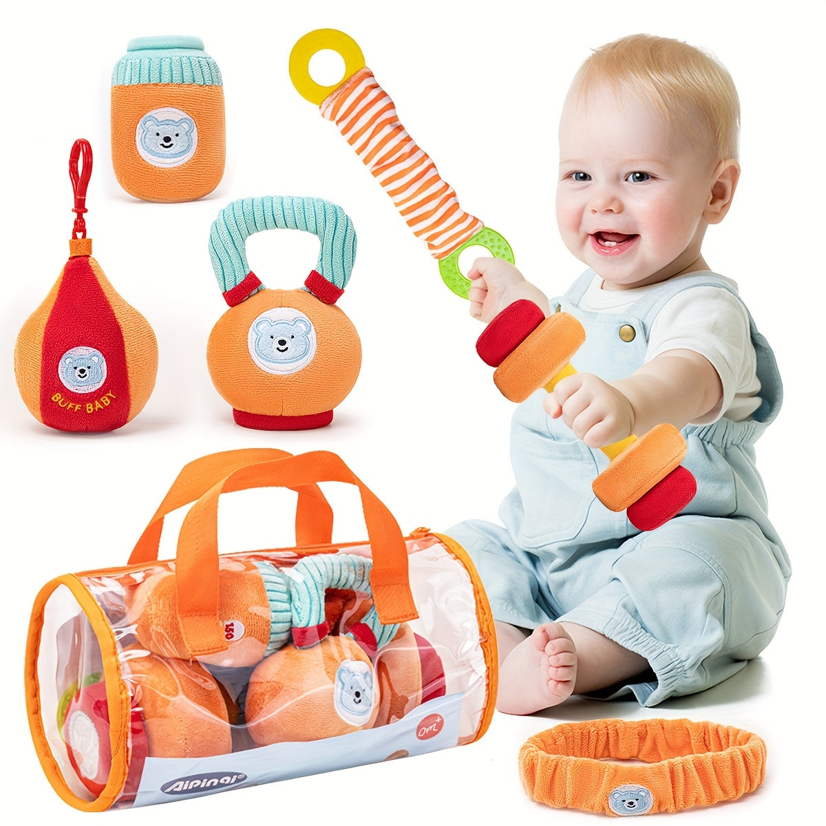 Kids Fitness Toy Set Toddler Workout Equipment Dumbbell Pretend Play Exercise