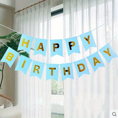 Happy Birthday Pull Flag Letter Bronzing Banner Children's Birthday Decor