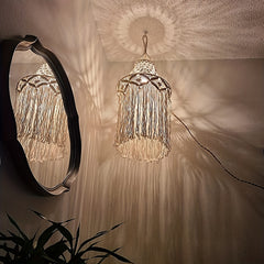 Modern Macrame Lamp Shade with Tassels for Home Decor