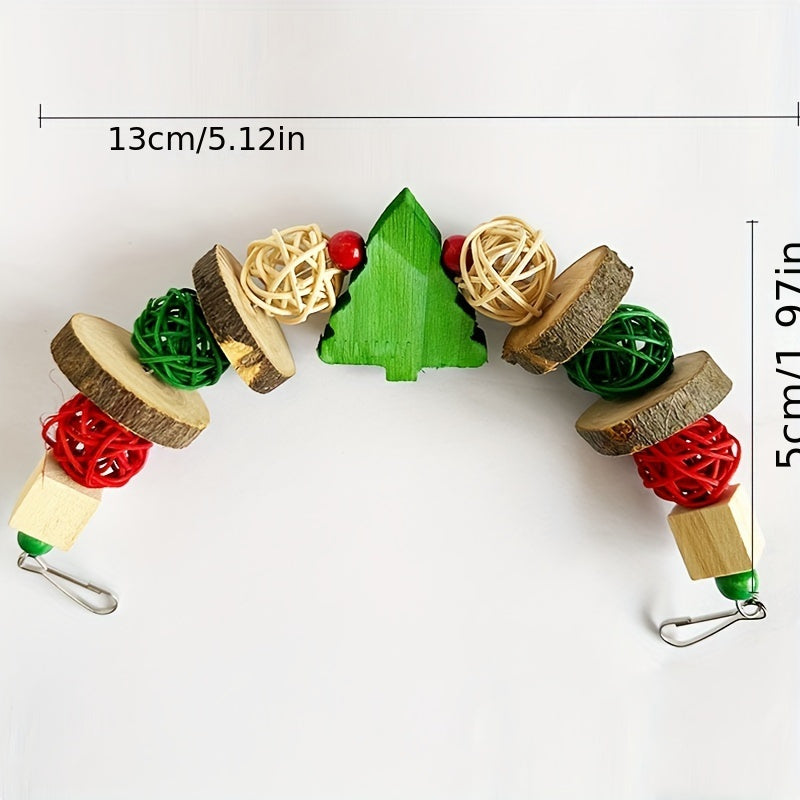 Bird Chew Toy For Parrot Bell String Rattan Ball Solid W