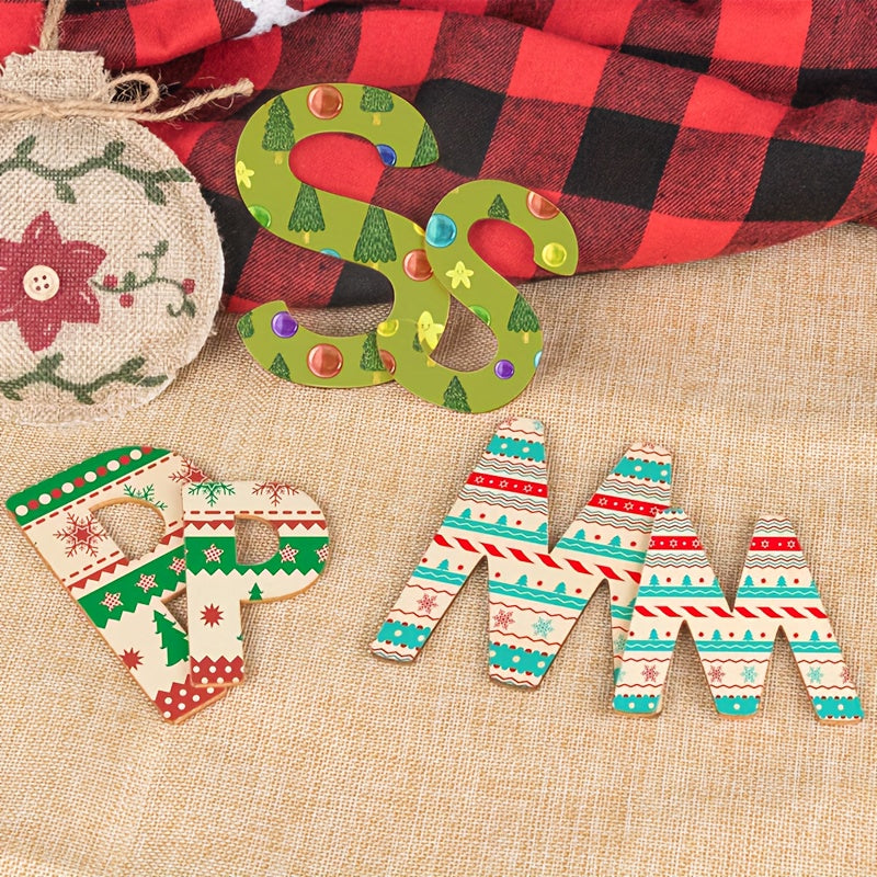 52pc DIY English Letter Decorative Wooden Pieces Self-pasted Shooting Props