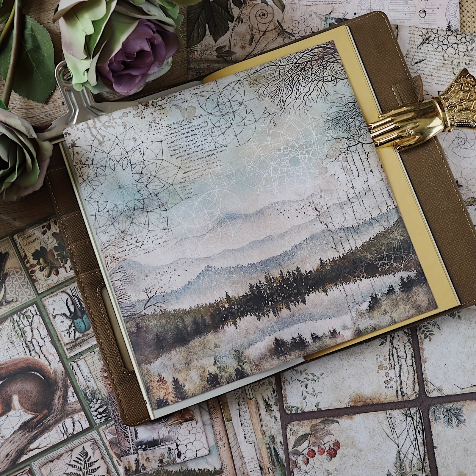 Vintage Forest Animal Paper for Bullet Journal Scrapbook DIY