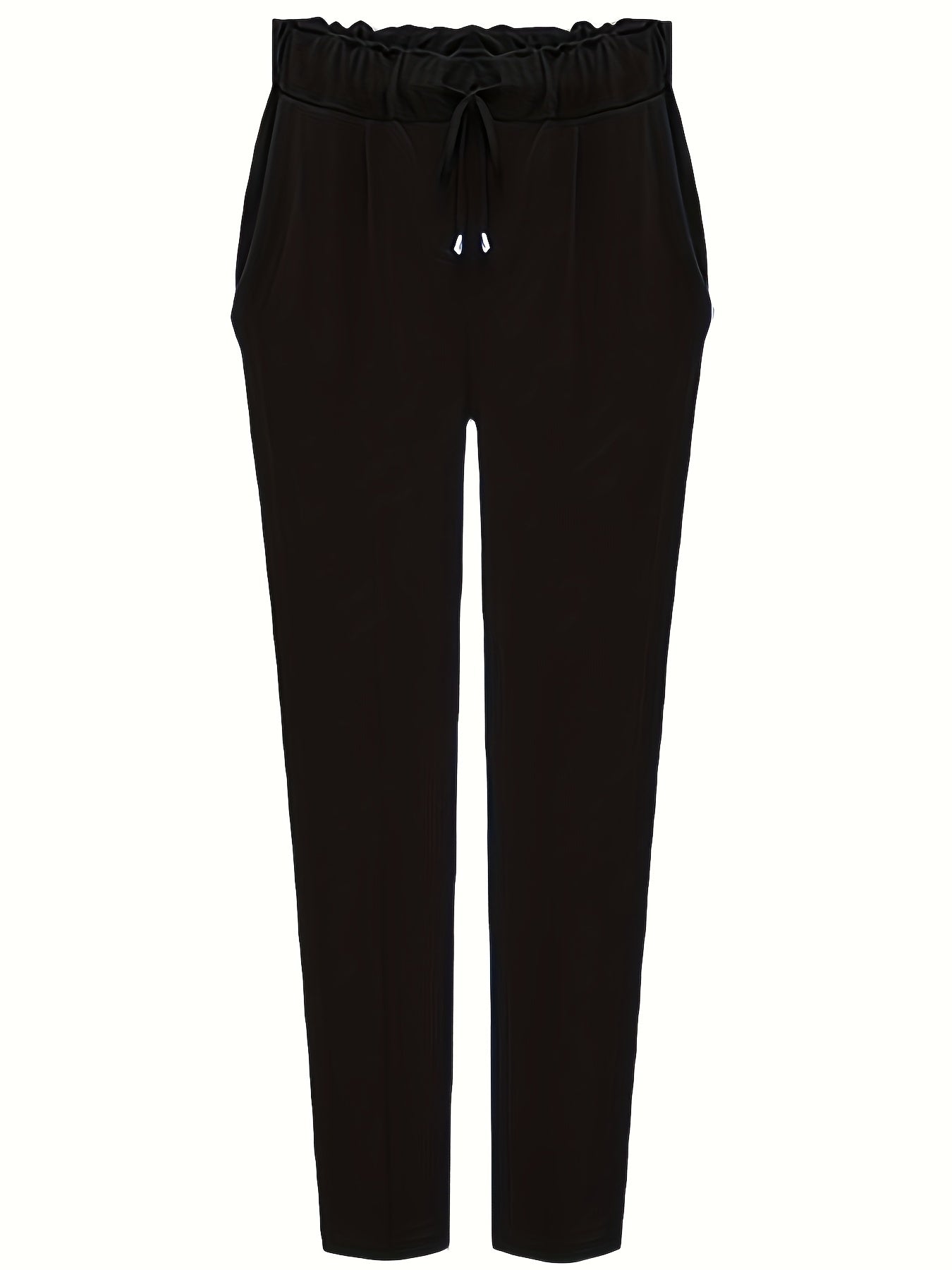  Casual Pants Women's Plus Solid Elastic Drawstring