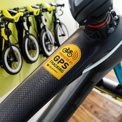 GPS Tracking Bicycle Sticker Glossy Finish Polyvinyl Chloride Label