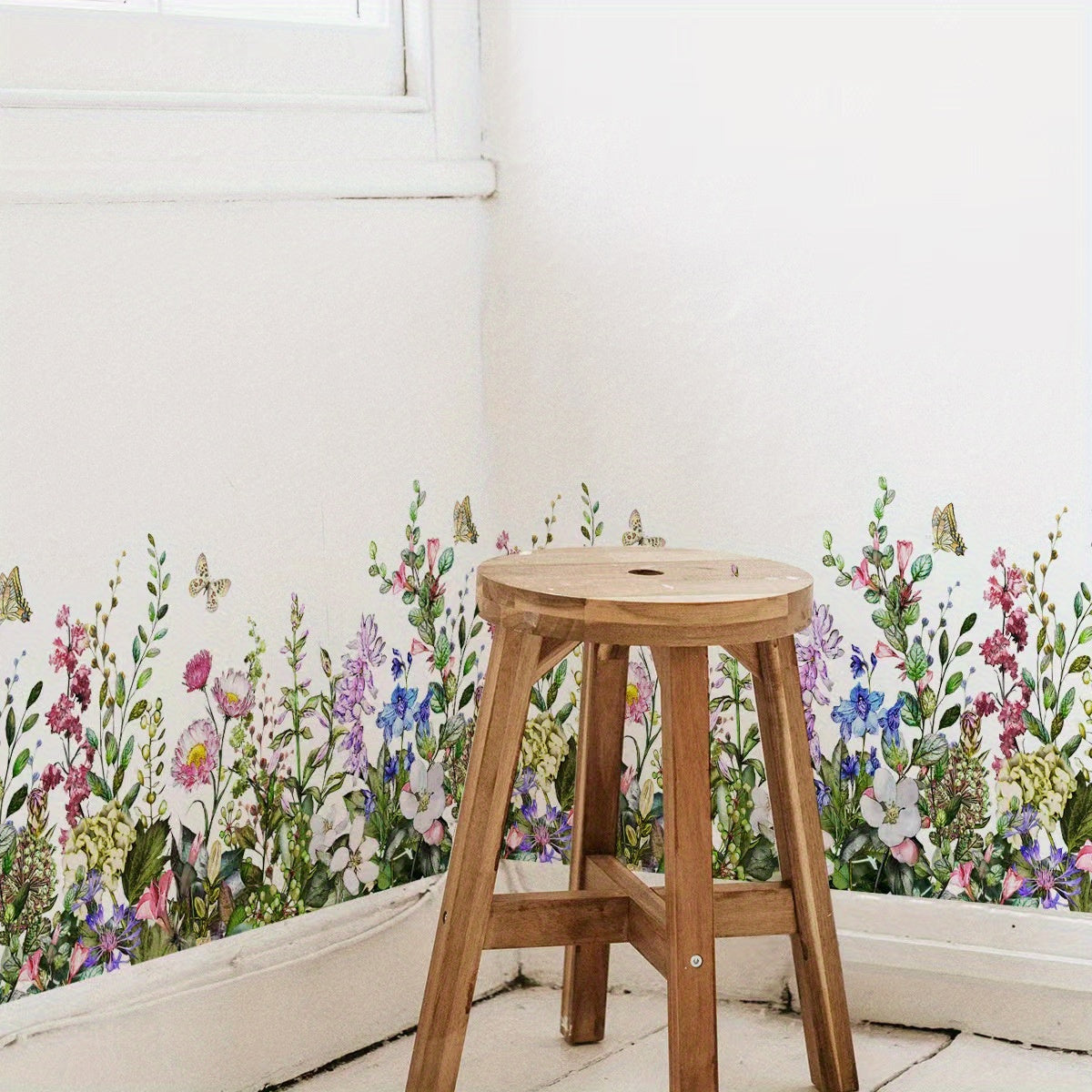 2pcs Pastoral Plant Wall Stickers Self-adhesive