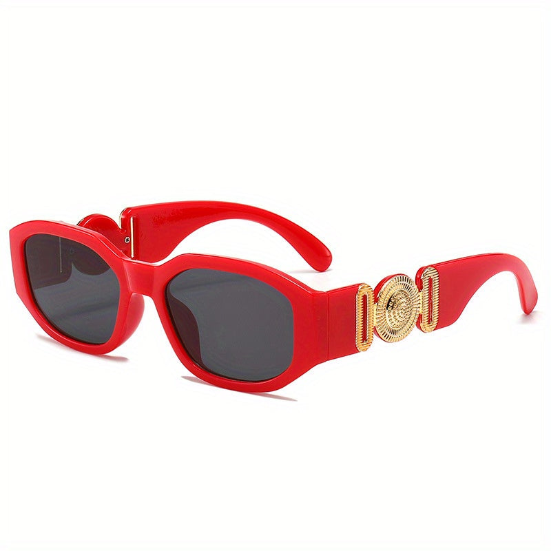 Vintage Rectangle Sunglasses Retro Hexagon Shades UV Protection