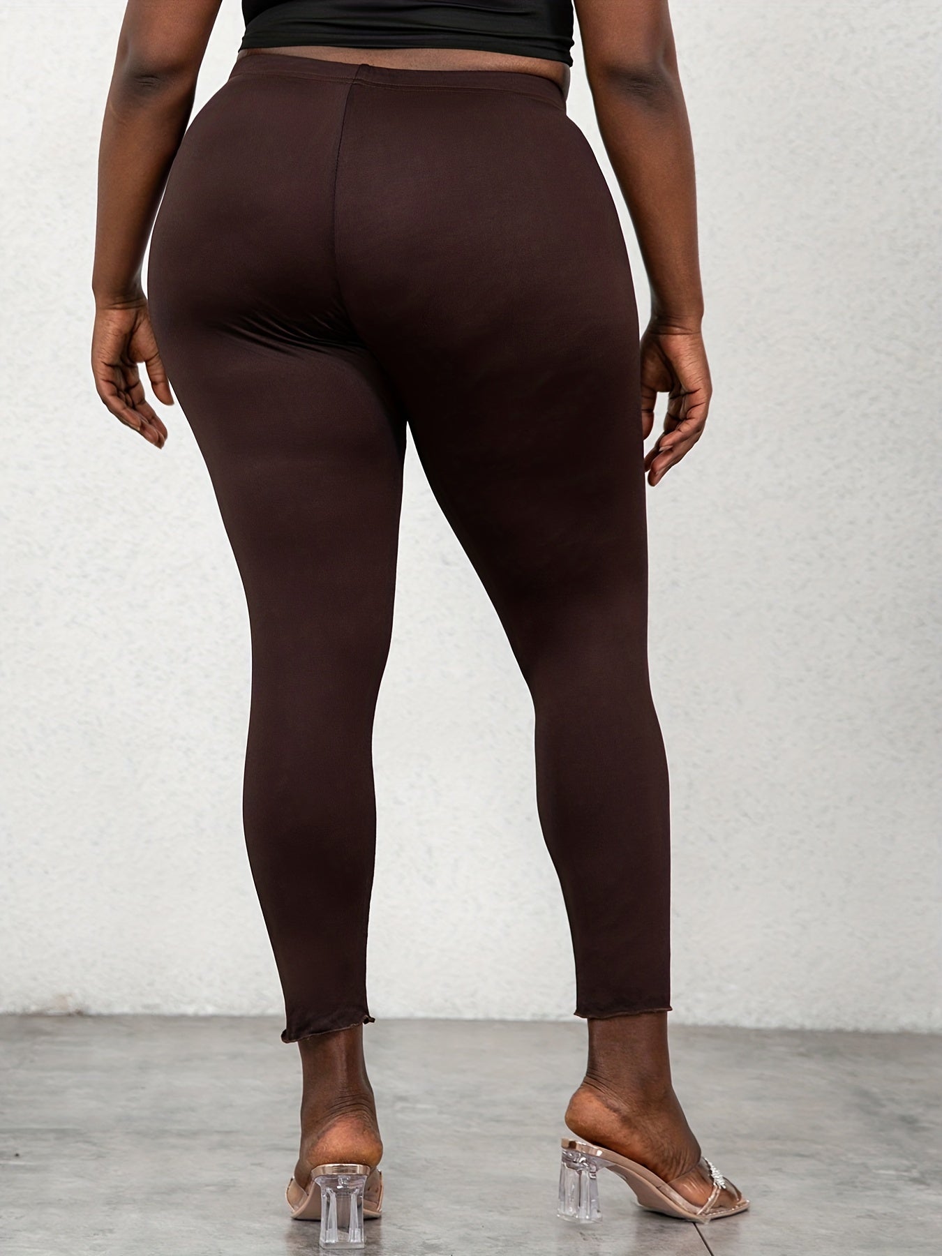 High Rise Solid Skinny Pants