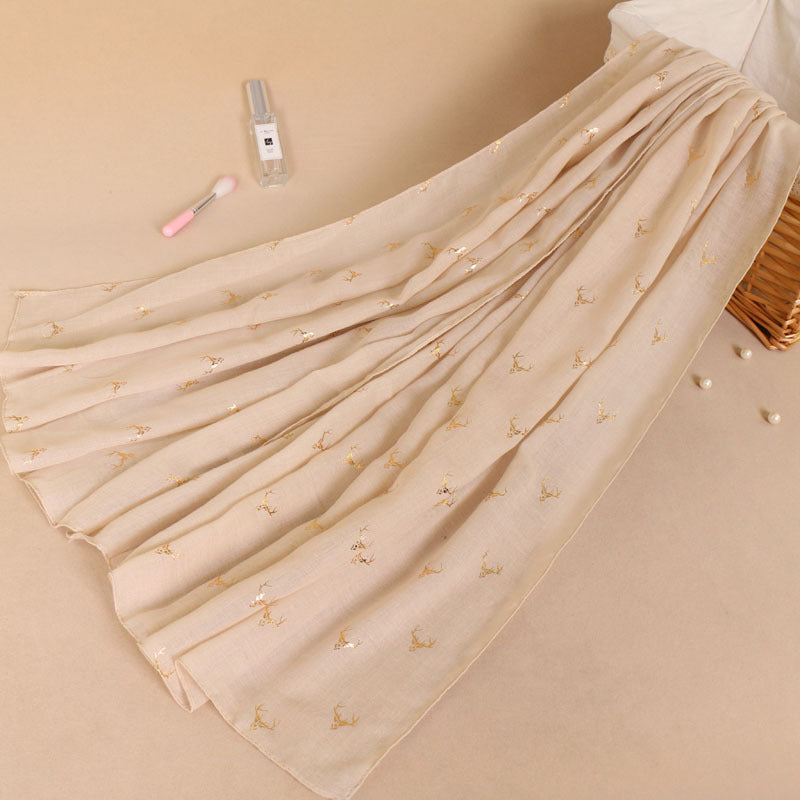 Women's Reindeer Shawl Scarf Warm Solid Accessories