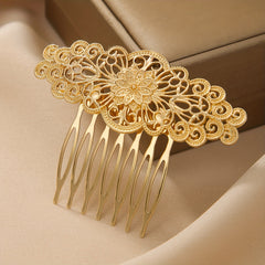 Vintage Flower Hair Side Comb Court Style Hairpin