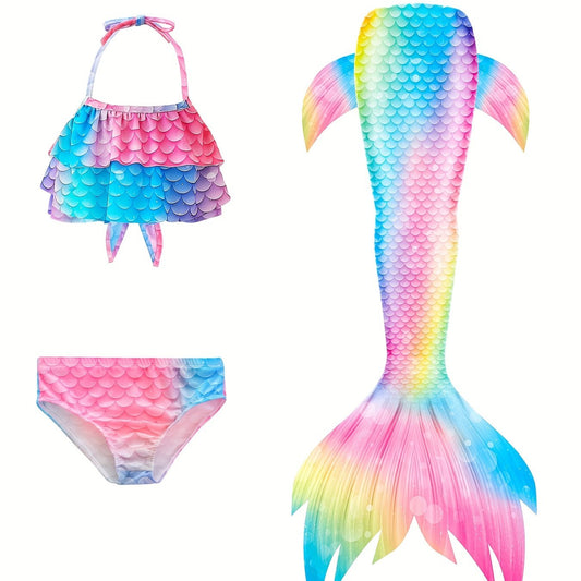 Toddler Girls Fish Scale Bikini Swimsuit Set