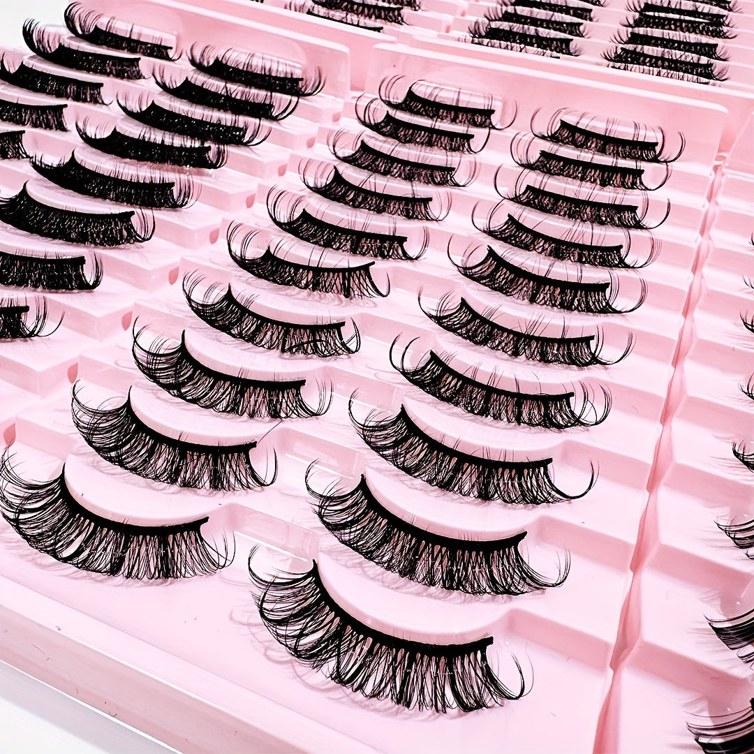 10 Pairs Fluffy Thick False Eyelashes Natural Volume Soft Long Full Strip Lashes