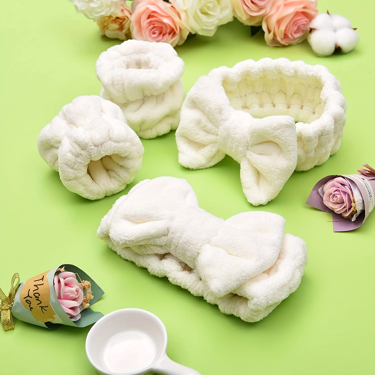 Coral Fleece Soft Headband Wristband For Washing Face Towel