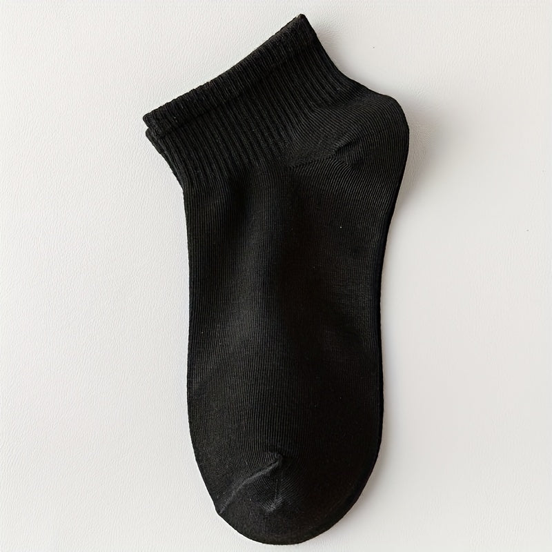 10 Pairs Women's Crew Short Socks Solid Colors Breathable Comfortable Stockings