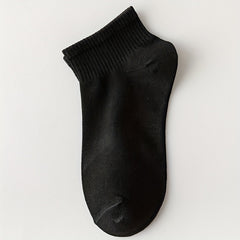 10 Pairs Women's Crew Short Socks Solid Colors Breathable Comfortable Stockings