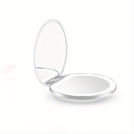 LED Vanity Mirror 2X Magnification Double Sided Foldable Makeup Mirror