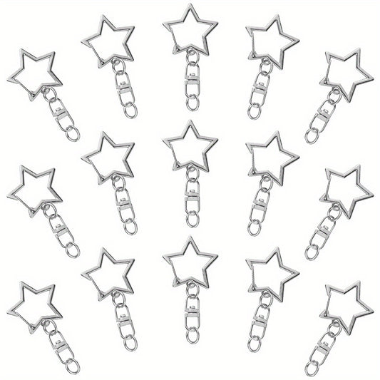 20pcs Star Keychain Swivel Clasp Hook Ring Connector DIY
