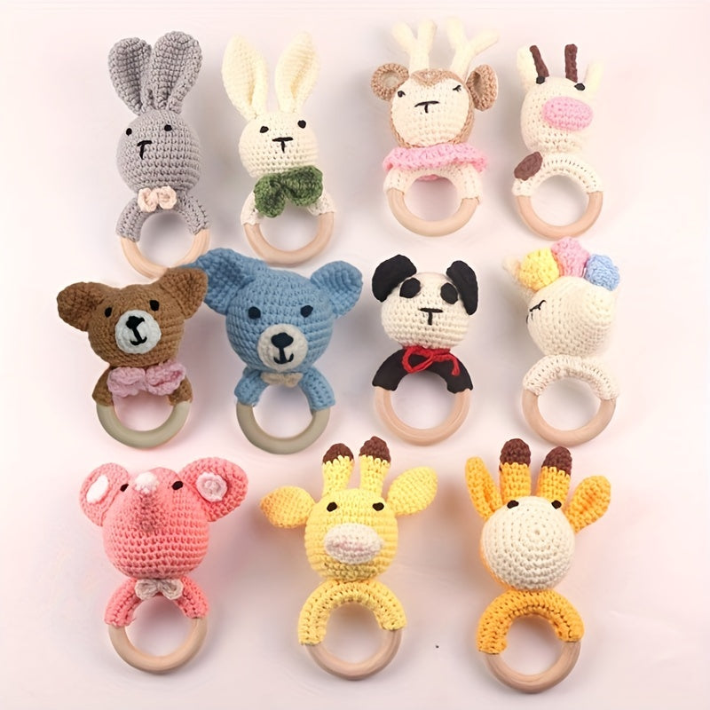 Colorful Wooden Woven Baby Rattle