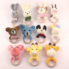 Colorful Wooden Woven Baby Rattle