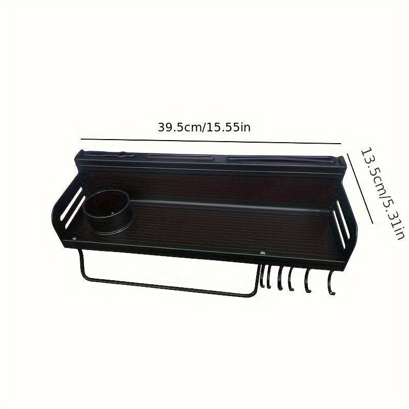 Wall Mounted Spice Organizer Rack with Chopsticks Holder