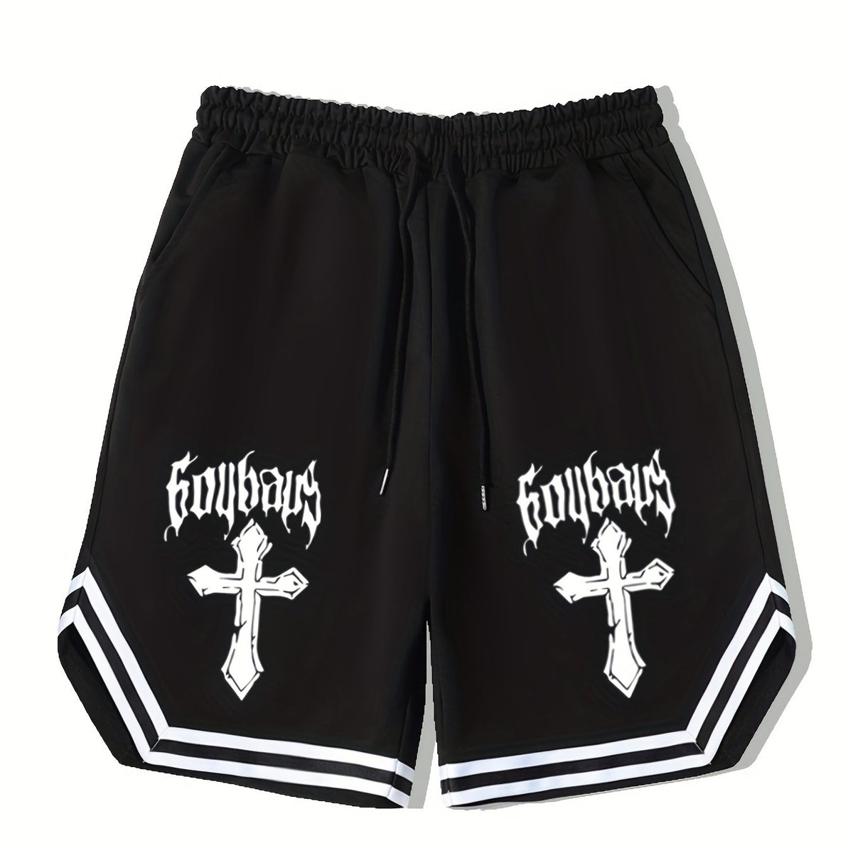 Men's Cross Graphic Drawstring Stretchy Shorts