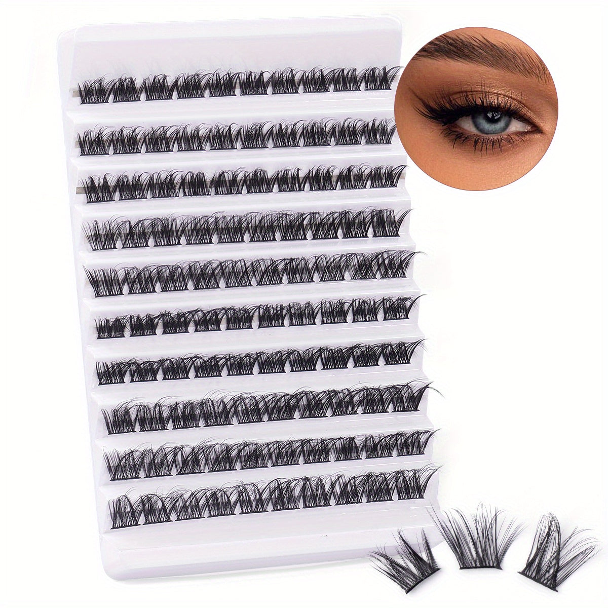 100pcs Segmented False Eyelashes 13 16mm Mixed Thick Curling Lashes