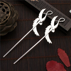 Metal Hairpin Crane Shape Hair Stick Ponytail Holder Women Hair Accessories