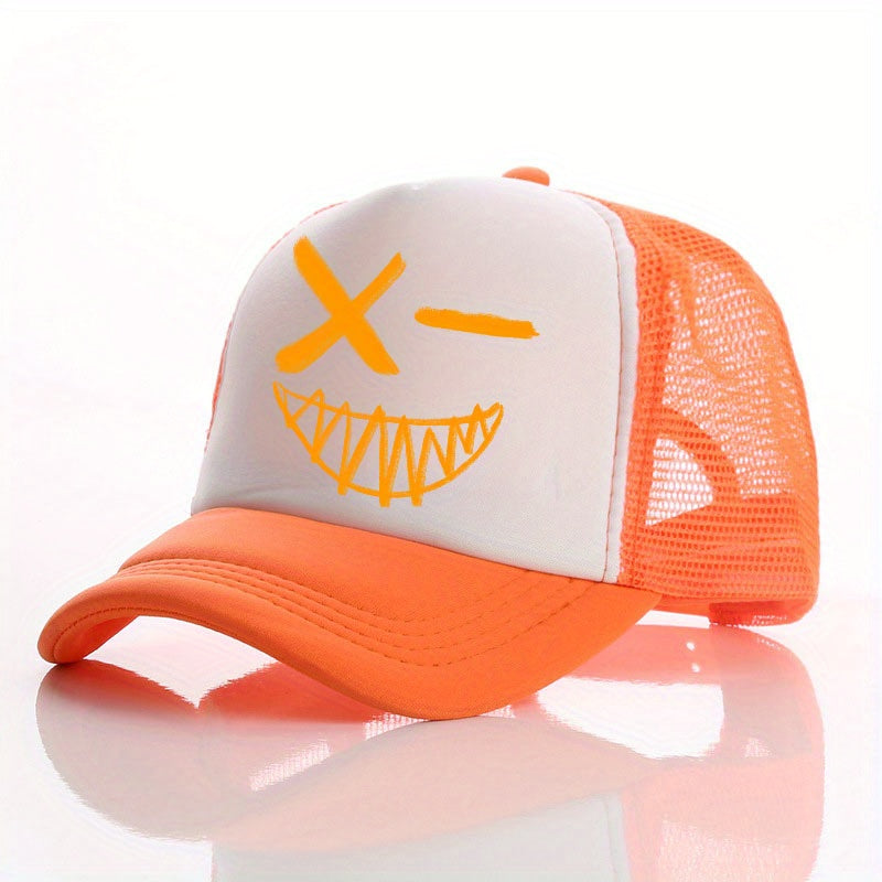 Multicolor Ghost Face Print Men's Peaked Cap Sunshade Baseball Cap