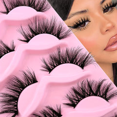 Thick Fluffy D Curling Cat Eye Lashes Faux Mink False Eyelashes
