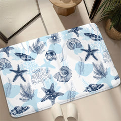 Stylish Non Slip Bathroom Mat Starfish Print Absorbent Anti Skid Floor Pad