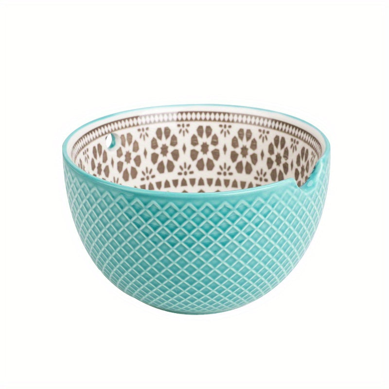 Ceramic Yarn Bowl for Knitting, Yarn Storage Basket, Crochet Hook Organizer