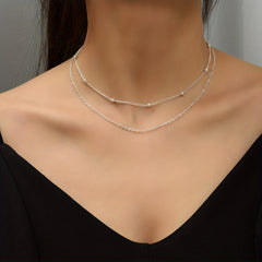 Double Layers Chain Necklace Clavicle Chain Set