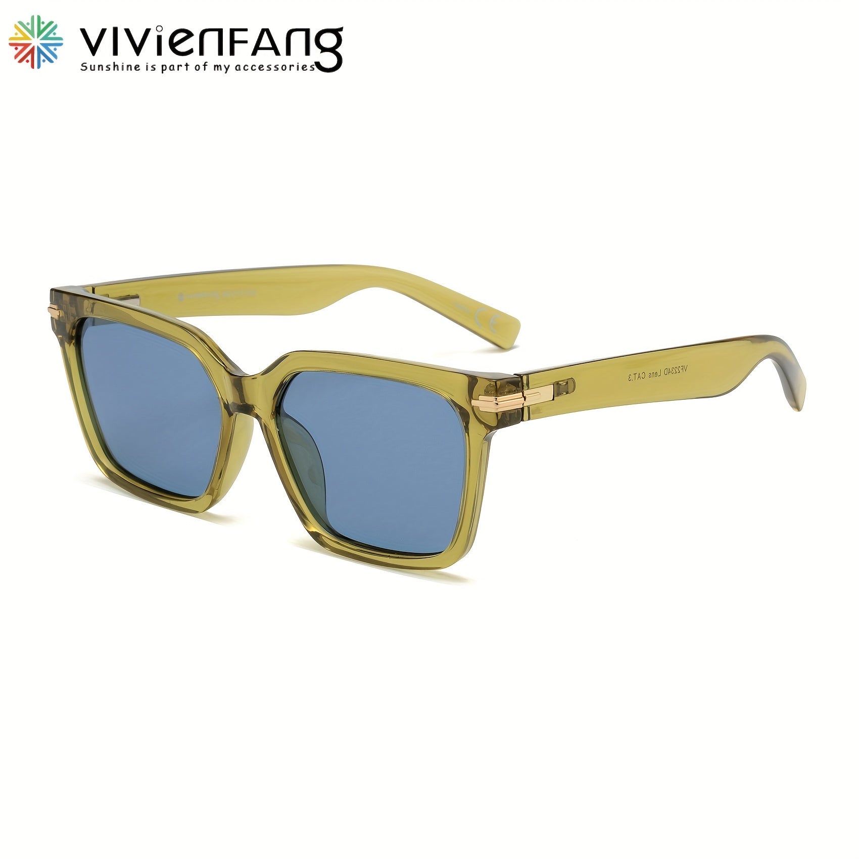 VIVIENFANG Rectangular Polarized Sunglasses Unisex Shades UV Protection