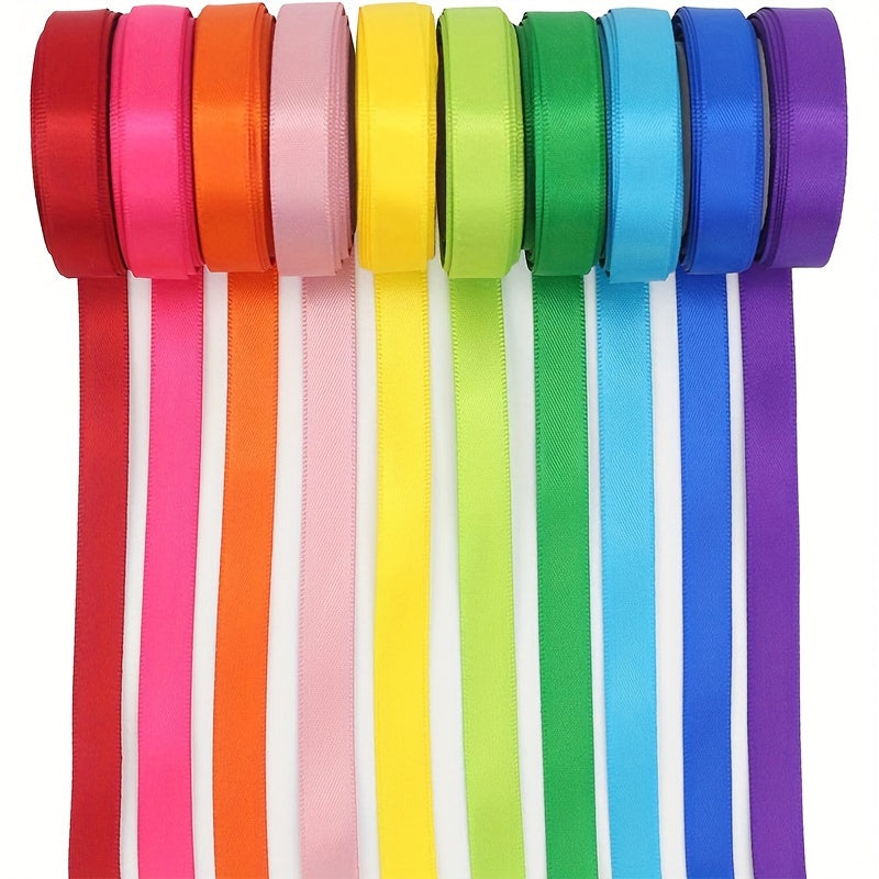 10-Color Double Face Satin Ribbon Gift Wrap Set