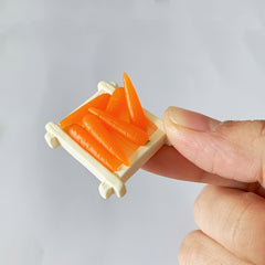 5pcs Realistic Carrot PVC Vegetables for Dollhouses Orange Red with Green