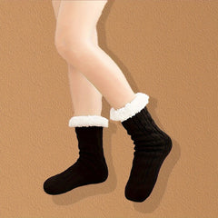 Plush Lined Warm Home Floor Socks Women's Stockings