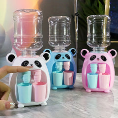 Mini Panda Water Dispenser Toy Dual Outlet Press Type Beverage Machine