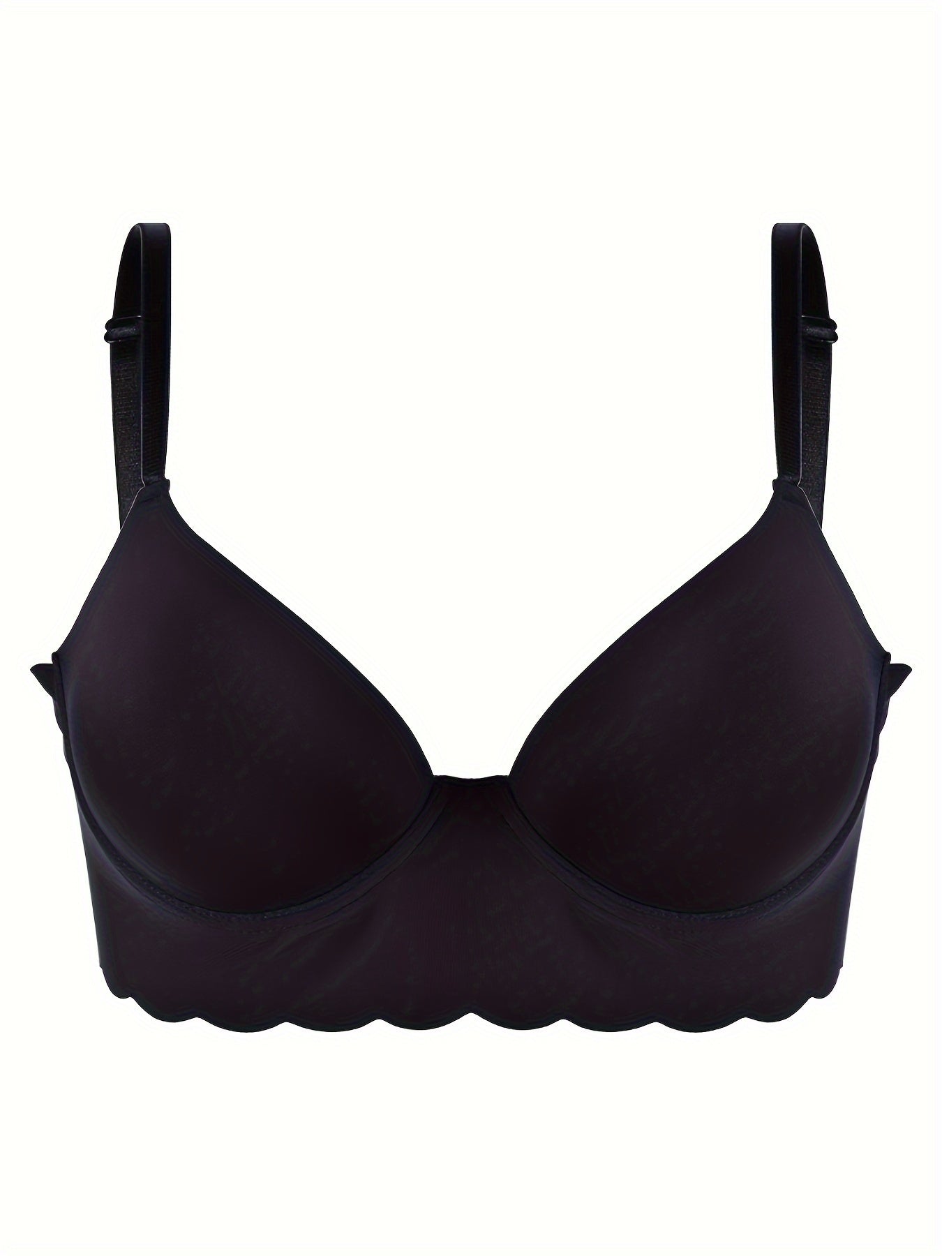 Scallop Trim T Shirt Bra Push Up Women's Lingerie