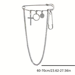 Chain Cross Brooch Tassel Pin Buckle Clothes Accessories