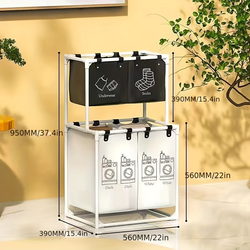 Double Layer Laundry Basket Dirty Clothes Hamper